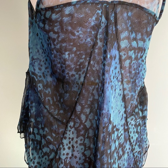 Rebecca Taylor animal print silk ruffled tank - Picture 3 of 11